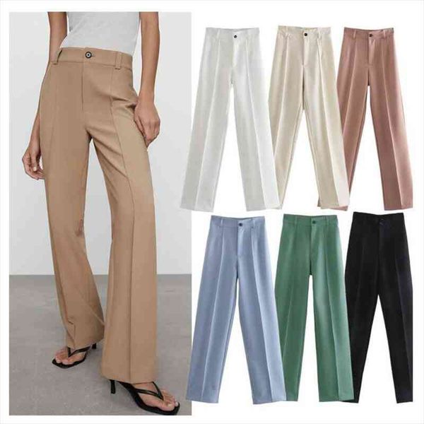 

za spring autumn womens clothing leisure pants fashion office high waist pants black show thin trousers, Black;white