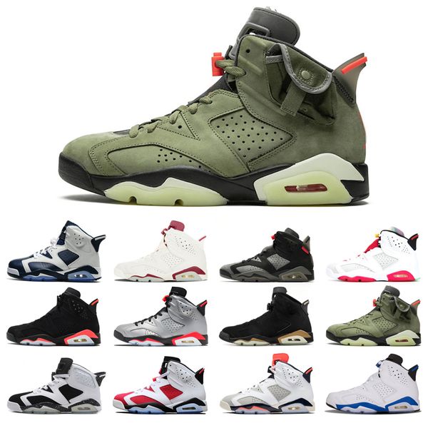 

2021 man's basketball shoes 6s high cut alternate angry bull black cat infrared carmine dmp hare marron olympic oreo sport blue white i