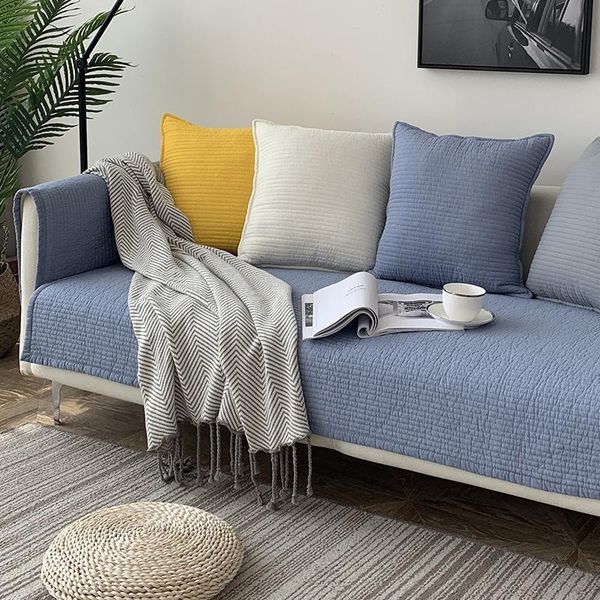 

chair covers sofa cover solid color cushion towel cotton couch modern non-slip slipcover armrests 1/2/3/4-seater for living room