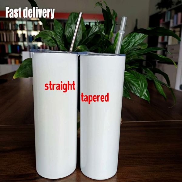 

dhl attention straight 20oz sublimation straight tumblers with straw stainless steel water bottles double insulated cups mugs 496