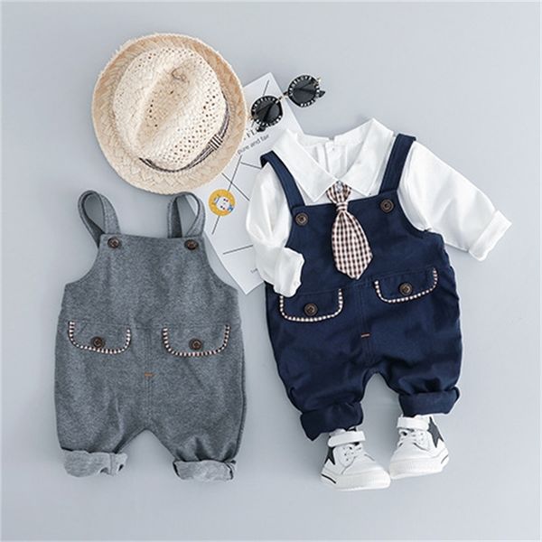 

2021 new spring fall newborn boy's clothes outfit one year birthday gentleman baby boy suit sports outfits iril, White
