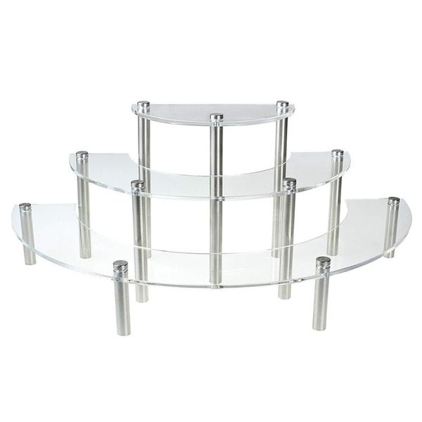 

3-tier clear acrylic semicircle round cupcake dessert display stand