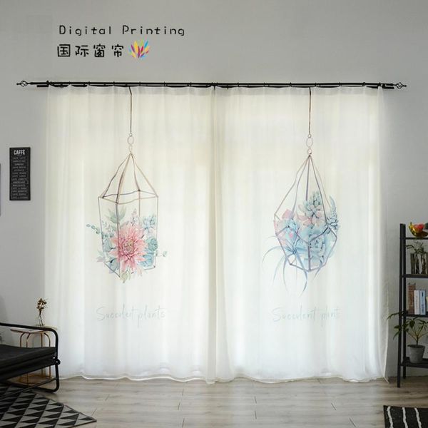 

personal tailor 2x window drapery living room curtain window dressing covering tulle 200cm x 260cm flower basket white