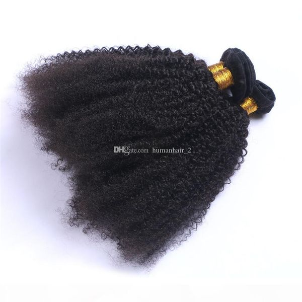 

brazilian human hair kinky curly extensions weaves 3pcs unprocessed afro curly human hair bundles real pics no tangle no shed, Black;brown
