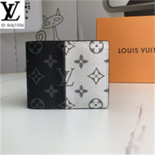 

evening chain brand leather designer compact luxury card real ol9i long m60895 wallets splicing purse clutches printed key wallet men holder, Red;black