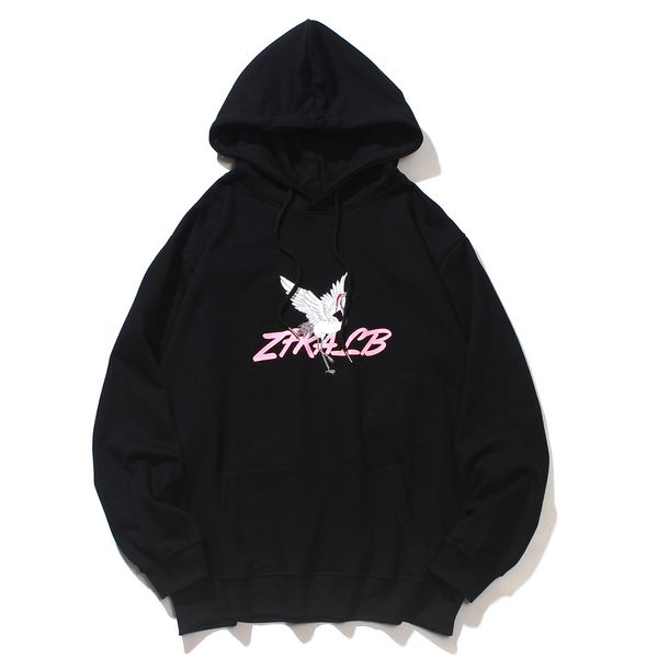 

hip 2021 new hop streetwear embroidery crane men chinese style loose black harajuku hoodie sweatshirt winter pullover mens cotton nk7e
