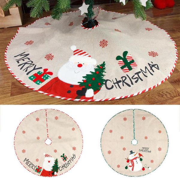 

christmas decorations tree skirt for holiday decoration rustic thick heavy linen burlap ornaments 42.5 inch large size warm mat with
