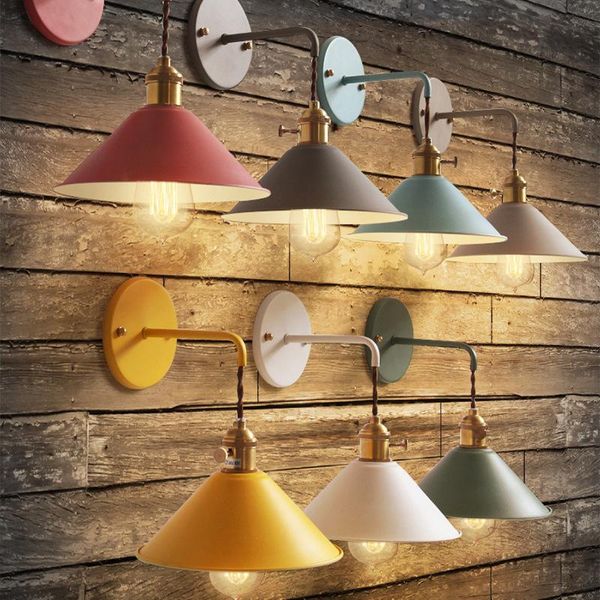 

e27 color wrought iron wall lamp living room staircase aisle bedroom bedside wall lamp bedroom decor decor room