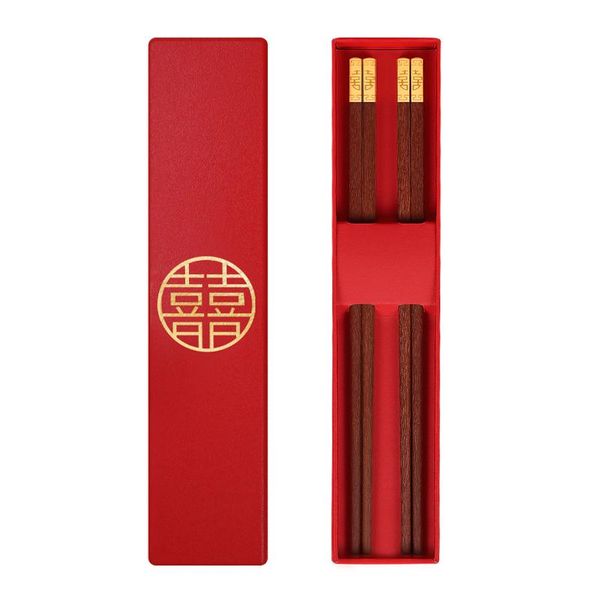 

4 pairs of paint-household woodware waxing gift box high-end japanese style l household chopsticks chopsticks set