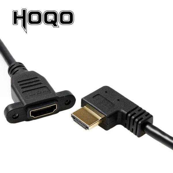 

audio cables & connectors 2.0 4k*2k short left right angle 90 degree male to female extension cable panel mount with screw hole for