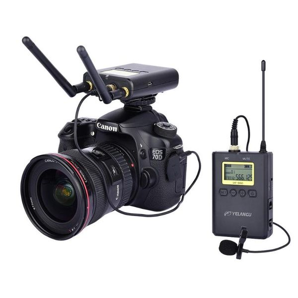

yelangu mx2 portable lavalier interview recording wireless microphone for mobilephone & dslr camera