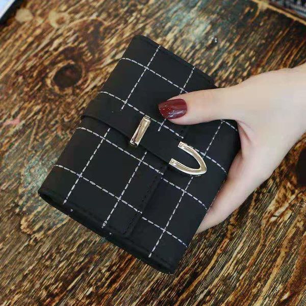 

wallets women short zipper brand leather coin purses tassel design clutch lattice female money bag credit card holder 660, Red;black
