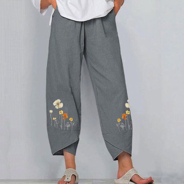 

women's pants & capris summer chic women y2k high tie dye waisted loose flowers print baggy casual trousers sweatpants female 2021, Black;white