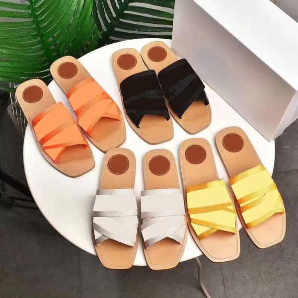 

designer cross woven roman fabric slippers women summer beach sandals shoes pearl womens snaker print slide wide flat lady canvas sandal sli, Black