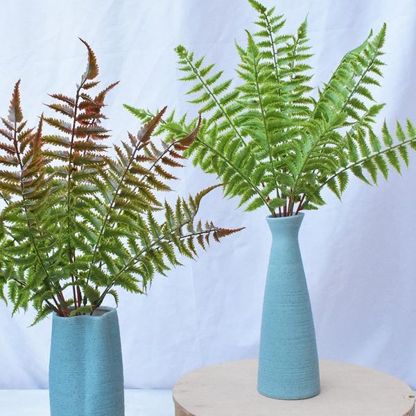 

pteris multifida fern soft glue feel black fern plant wall with wood artificial persian wire leaf plants plastic