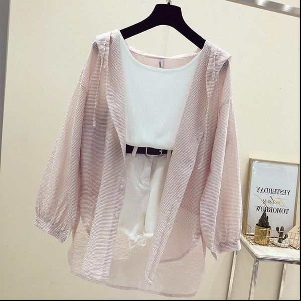 

women thin coat casual summer sun protection clothes female long cardigan shirt clothing blouse for woman covers blusas, White