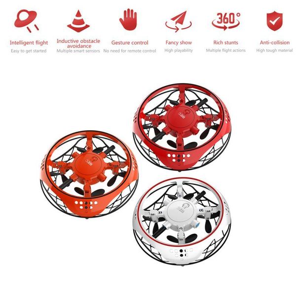 

mini helicopter drone infrared sensing flying saucer smart aircraft quadcopter aircraft fall resistance children's gift toy