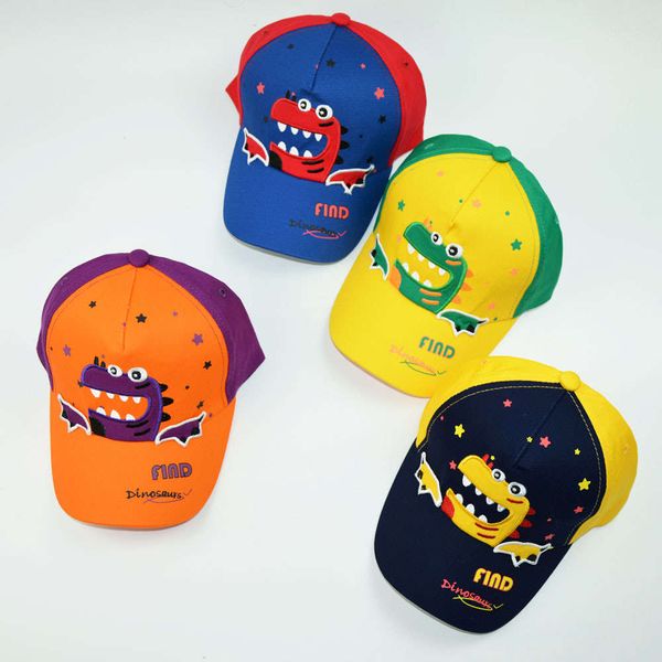 

children's hat autumn cartoon dinosaur children's baseball outdoor sunscreen, Yellow