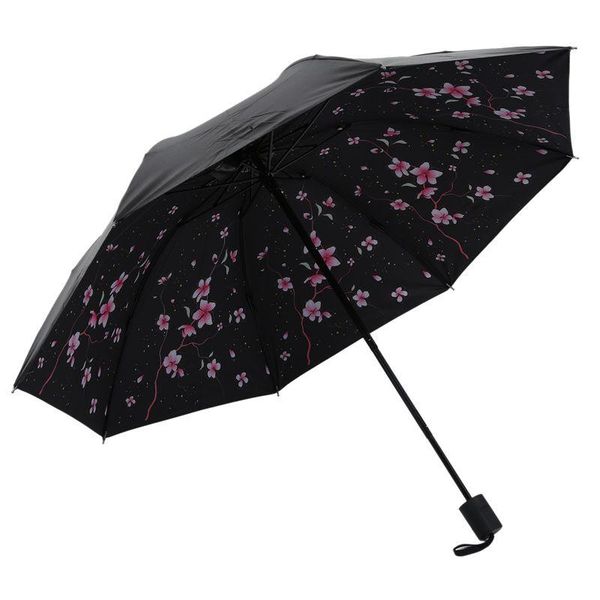 

umbrellas cherry shade manually 3 fold umbrella women sun change after raining
