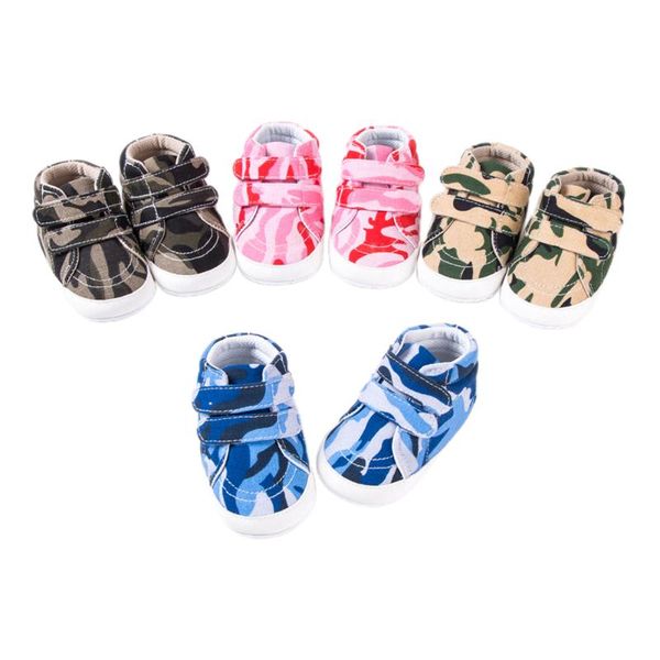 

first walkers baby shoes camouflage print anti-slip prewalker sneakers girls boys red/gray/blue/green