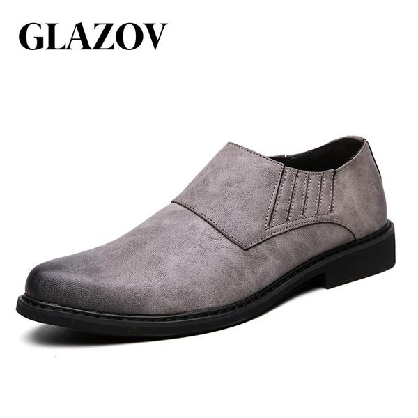 

dress shoes glazov autumn spring men gentleman suede leather business paty wedding flats oxfords formal, Black