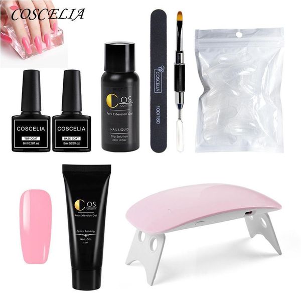 

new 6w new led lamp gel varnish nail polish art kit quick building for finger nails extensions jelly