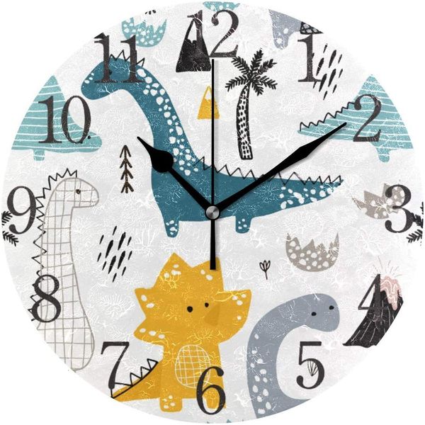 

simple wall living room round wooden fiber board creative clock
