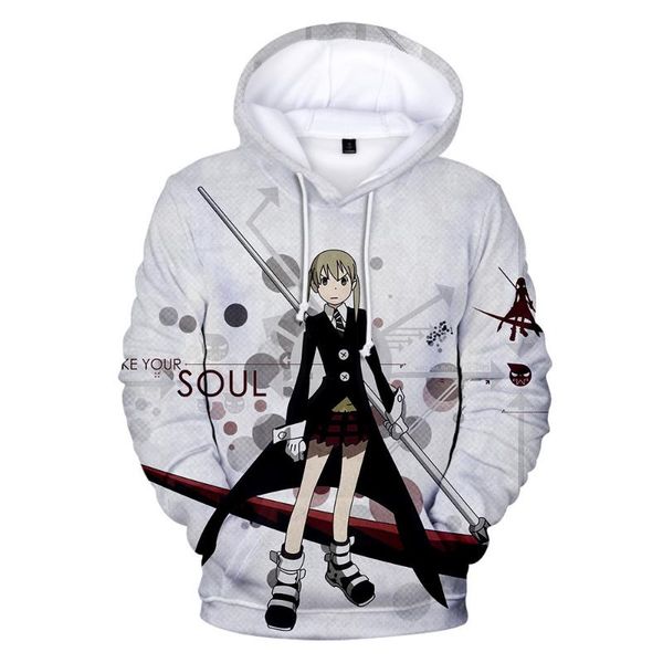 

men's hoodies & sweatshirts harajuku soul eater hoodie sweatshirt boys/girls good quality fashion anime 3d printing men/women clothes, Black