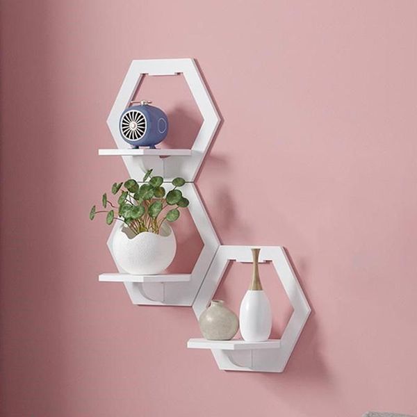 

hooks & rails wall shelf punching wall-mounted tv background hanger bedroom balcony bedside creative flower pot stand