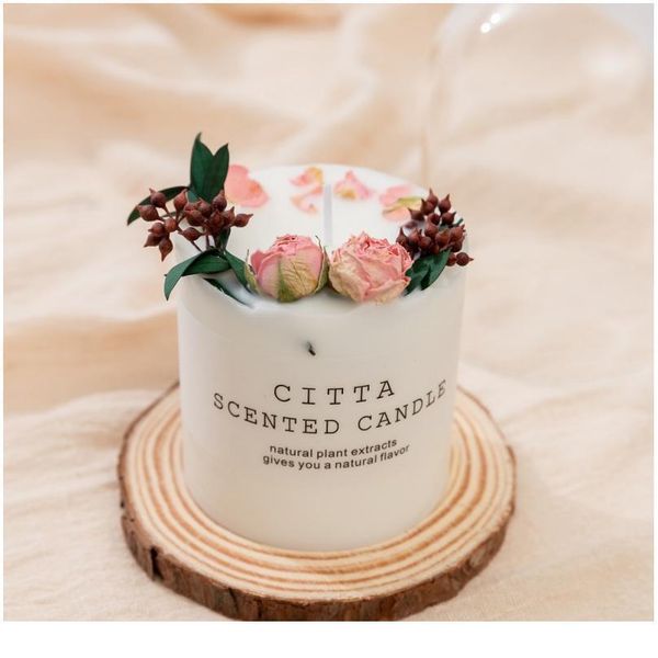 

soy wax aromatherapy candle romantic pillar candle christmas decoration new home furnishing-single orange general candle qyltib
