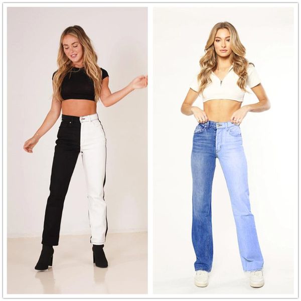 

women's jeans 2021 fashion high waist mixed color for women street trendy stretch denim pencil pants temperament trousers xs-2xl, Blue