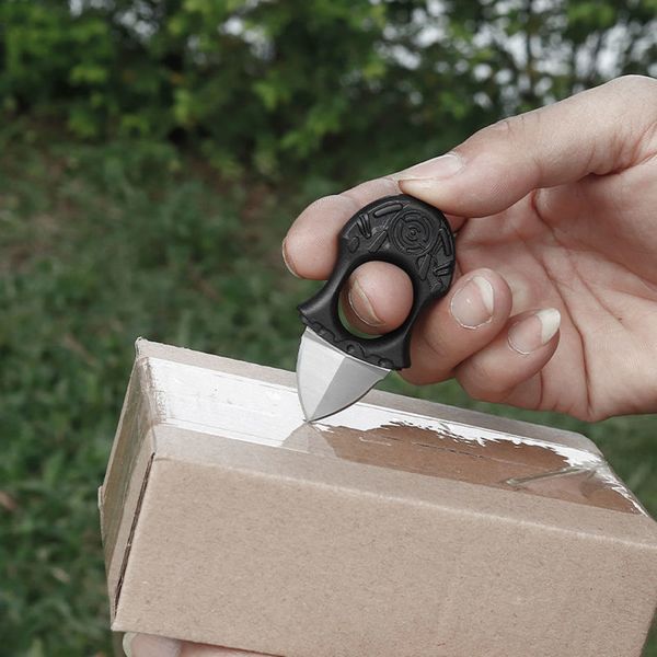 

portable mini knife self defense keychain folding outdoor necklace creative sharp fruit srcc, Silver