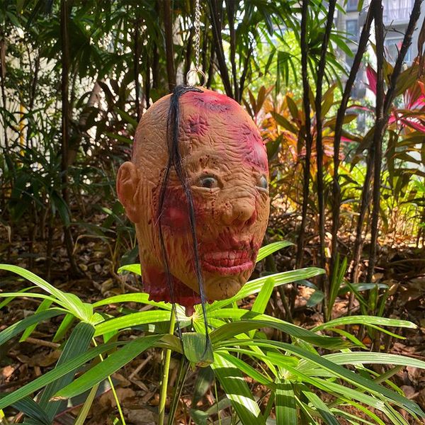 

decorative objects & figurines creepy head hanging ornament scary latex masque halloween props decoration for festival party masquerade