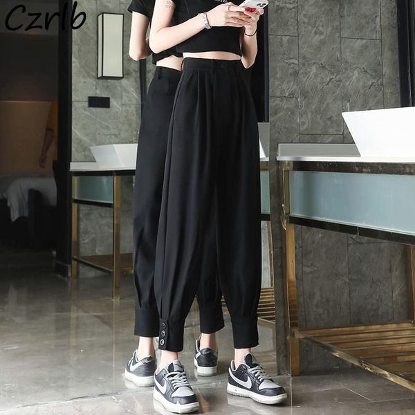 

women's pants & capris harem women stylish chic korean fashion workout teens pantalones ulzzang slacks summer basic black leisure ladie, Black;white