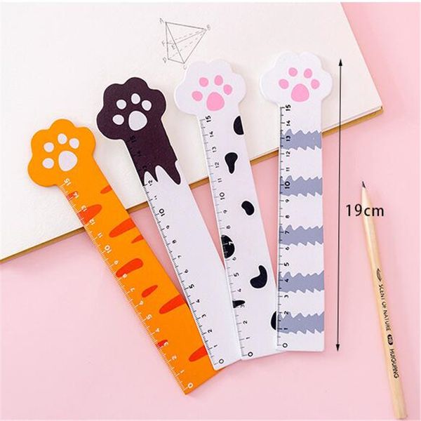

cute heart cat claw liniaal 15cm scale wood rules children gifts signing student price measuring instruments korean letter paper