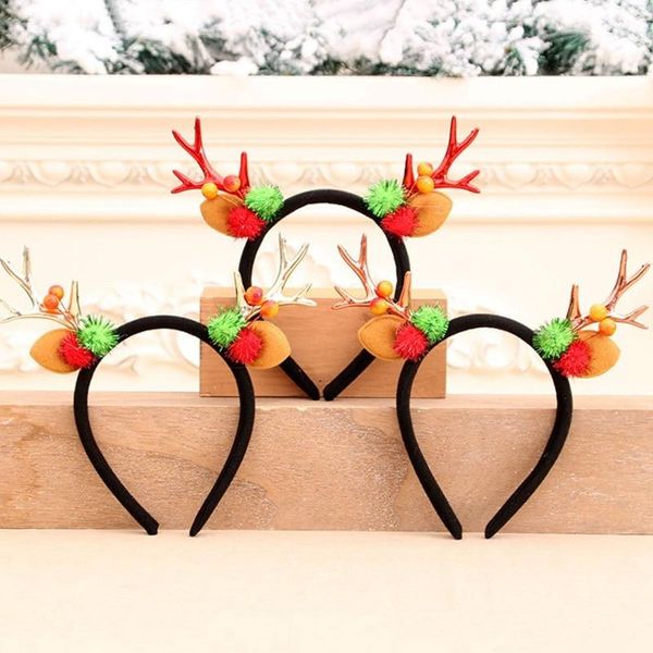 

hair accessories christmas elk antler head buckle hairband headbands santa children kids headband headwear barrettes dropship, Slivery;white