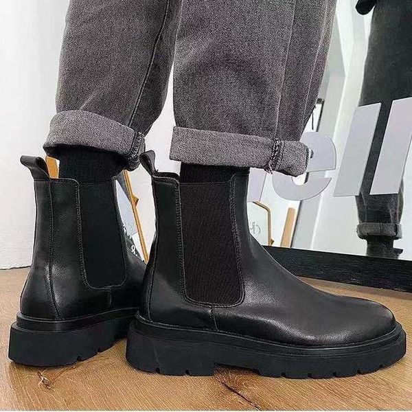 

boots 2021 winter ankle for women platform chunky black leather brand fashion white round toe shoes woman