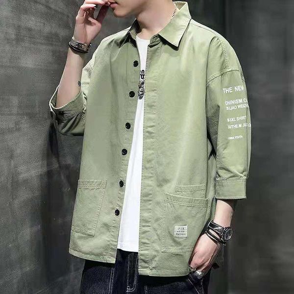 

men's t-shirts fashion t-shirt in the summer of 2021 solid hip-hop short-sleeved crime leisure cotton print lapel single but, White;black