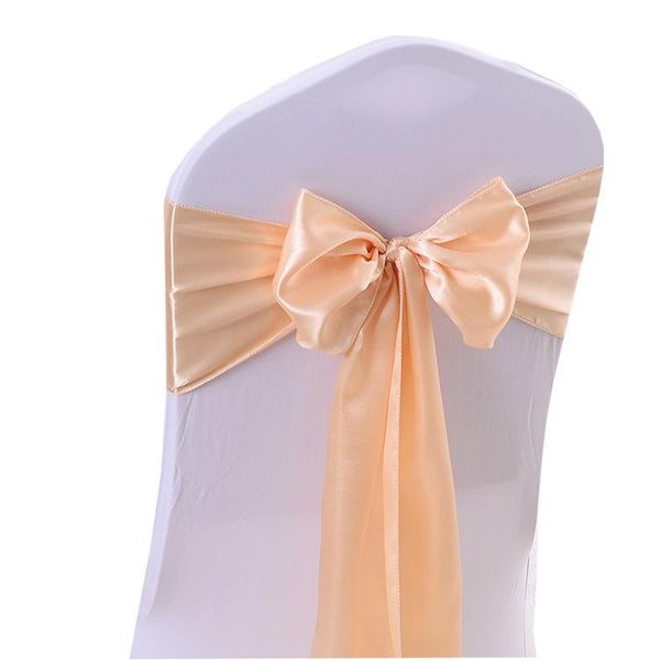 

wholesale 50pcs satin chair bow sashes for wedding party event l banquet decoration chair cover ribbon butterfly ties