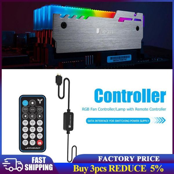 

jonsbo sata power supply 5v 3pin aura rgb argb controller memory light stripe remote control for computer pc case led stripe fan