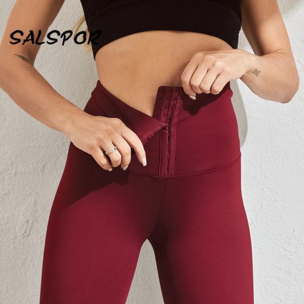 

women's leggings salspor high waist fitness women three-breasted slimming black workout legging push up gym activewear elastic