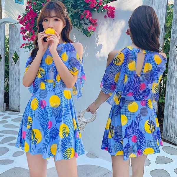 

swimsuit new style women's one-piece slim-fit belly covering holiday gather