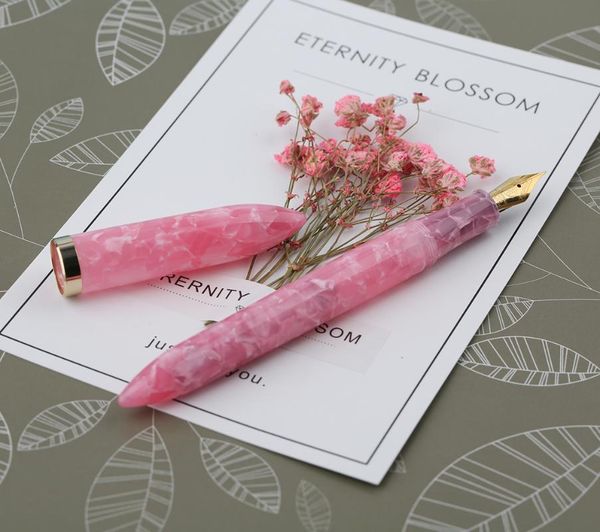 

fountain pens moonman s1 ice pink acrylic resin pen iridium extra fine / nib 0.38 0.5mm writing ink with gift box set