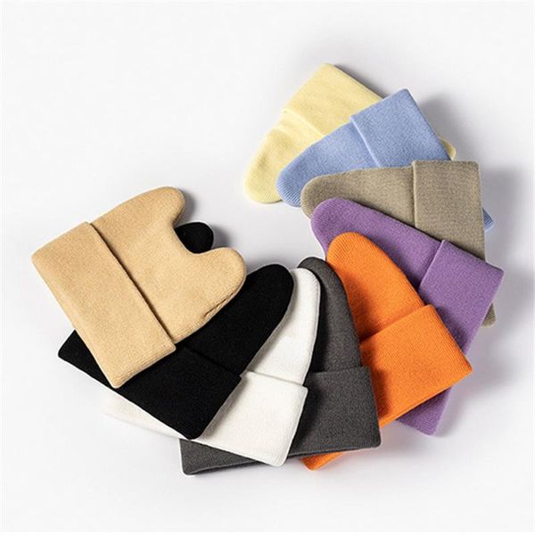 

beanies fashion hat ears true casual for men women warm knitted winter solid hip-hop beanie cap 2021