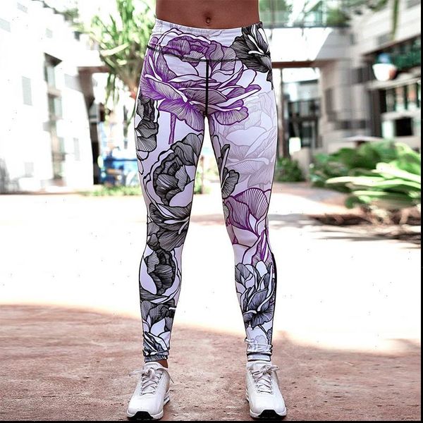 

flower printing women leggings fitness slim sportswear elastic long pants leegins high waist leggings push up worjkout leggings, Black