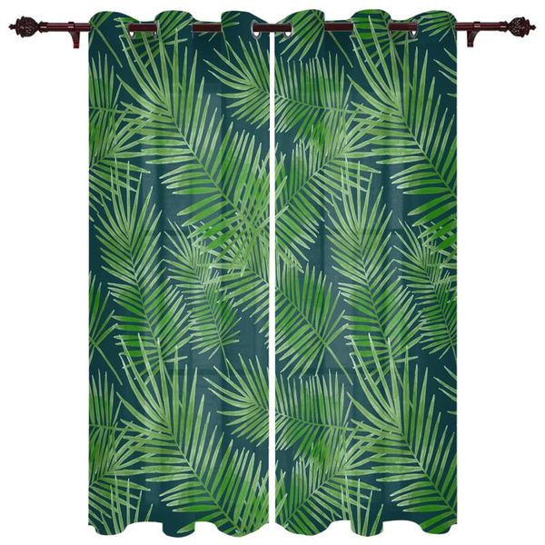 

exquisite home curtains tropical green leaves fresh living room bedroom kitchen translucent polyester decorative curtains