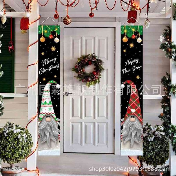 

new couplet door width black porch decoration flag christmas background design