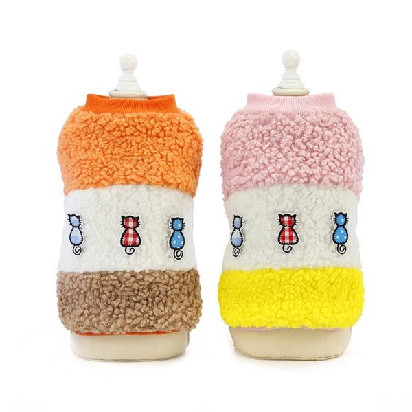 

dog clothes cute cat winter wool cloth with soft nap clothes for warm coat jacket cotton clothing for dogs pets home clothing