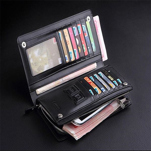 

business mens wallets pu leather long wallet portable cash purses casual standard wallets male clutch bag carteira masculina, Red;black