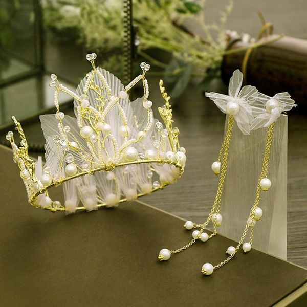 

wedding jewelry sets selling fashion earrings elegant crown full of zircon flower headwear headband ladies #q, Slivery;golden